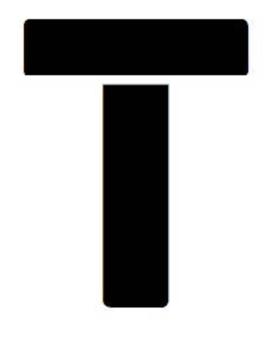 Letter T Stencil Made From 4 Ply Mat Board Etsy