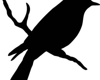 Pack of 3 Bird on Branch Style 2 Stencils, 11x14, 8x10 and 5x7 Made From 4 Ply Matboard