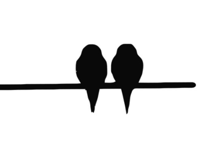 Two Birds on Wire Stencil Made from 4 Ply Mat Board-Choose a Size-From 5x7 to 24x36