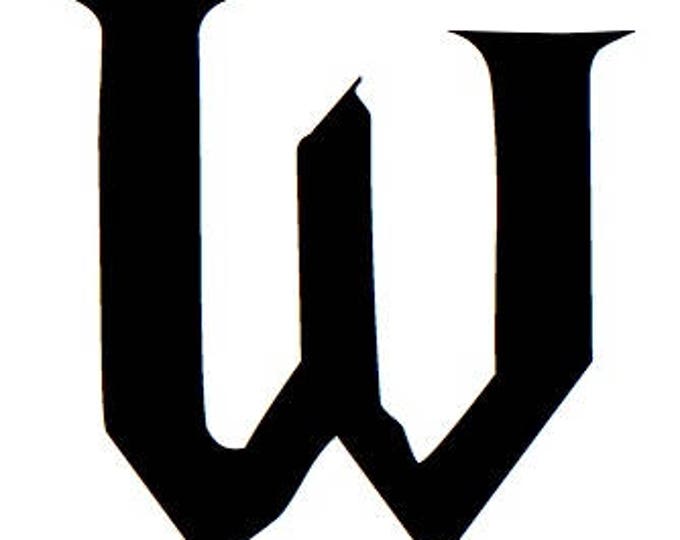 Letter W Stencil Made from 4 Ply Mat Board-Wizard Font