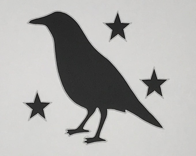 Primitive Crow with Stars Stencil Made from 4 Ply Mat Board-Choose a Size-From 5x7 to 24x36