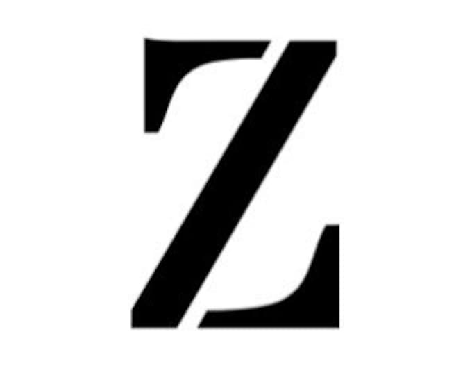 Letter Z Stencil Made from 4 Ply Mat Board- Stardos Font