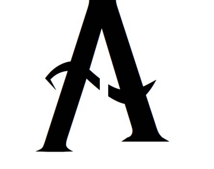 Letter A Stencil Made from 4 Ply Mat Board-Wizard Font