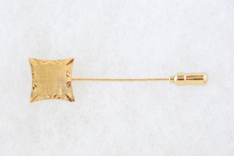 Gold Filled Brooch Gold Filled Hat Pin A Gold Filled Square Stickpin