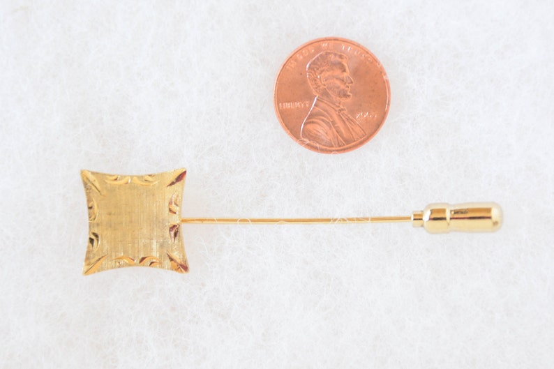 Gold Filled Brooch Gold Filled Hat Pin A Gold Filled Square Stickpin