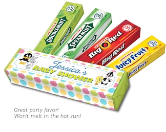Baby Looney Time | Custom Gum Wrapper | Baby Shower | Printable Party Favor | 5pc Chewing Gum Party Favor | Printable Digital Download