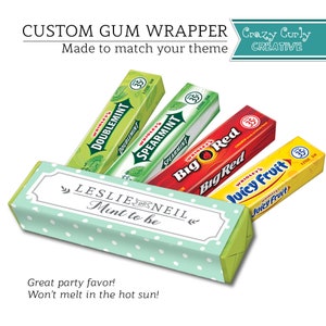Mint to Be Wedding Favor | Custom Gum Wrapper |  Printable Party Favor | 5pc Chewing Gum Party Favor | Printable Digital Download