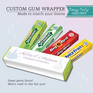 Fairytale Princess | Wedding Party Favor | Custom Gum Wrapper |  Printable Party Favor | 5pc Chewing Gum Gift | Printable Digital Download