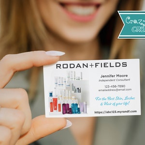 Rodan and Fields Custom Business Card with Hair Product, Rodan+Fields Personal Marketing,  Digital or Printed, R+F Two Sided Business Cards