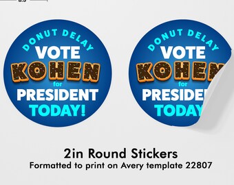 Custom Stickers 2in Round Avery Labels 22807 Party Printable | Etsy