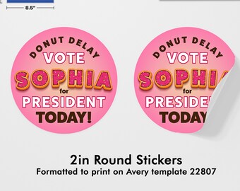 Custom Stickers 2in Round Avery Labels 22807 Party Printable | Etsy