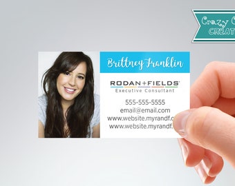 Rodan and Fields Custom Business Card, Blue Rodan+Fields Personal Marketing,  Digital or Printed, R+F Two Sided Business Cards