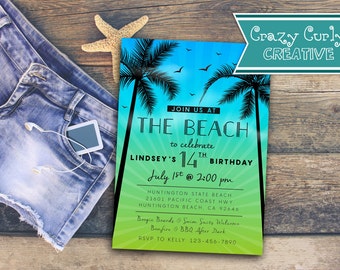 beach invitation etsy