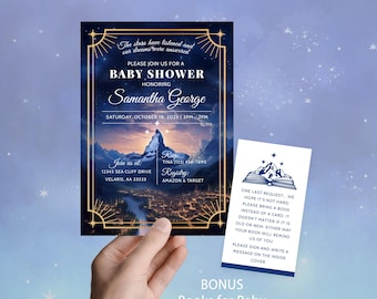 ACOTAR Velaris Baby Shower Invitation, FREE Insert Books for Baby or Diaper Raffle, Baby Shower Invitation, Digital or Printed