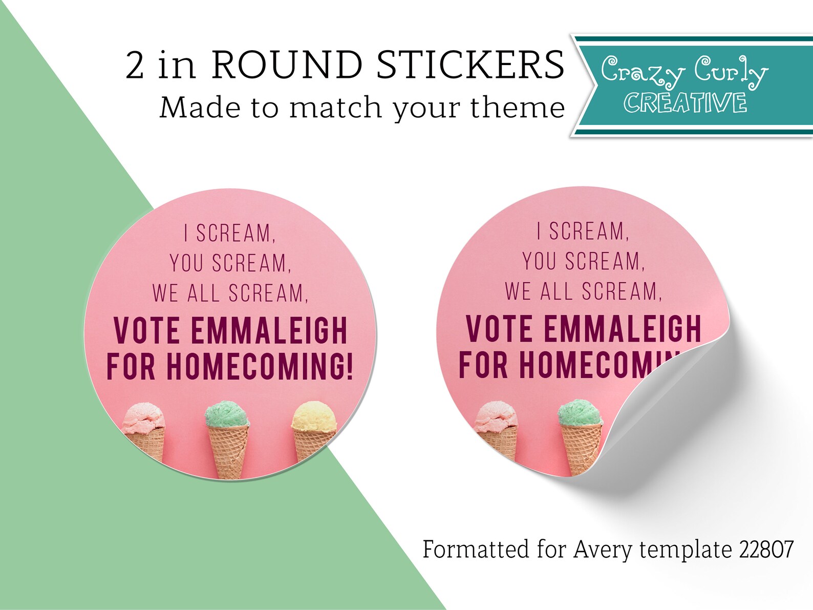 Custom Stickers 2in Round Avery Labels 22807 Party Printable - Etsy