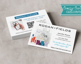 Rodan and Fields Custom Business Card with NEW Hair Product, Rodan+Fields Marketing, Digital or Printed, R+F Two Sided Business Cards