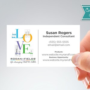 Rodan and Fields Custom Business Card, LOVE Rodan+Fields Personal Marketing,  Digital or Printed, R+F Two Sided Business Cards