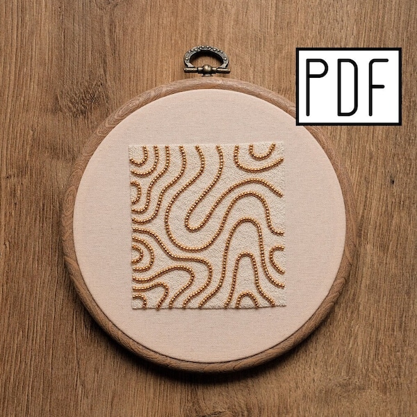 Digital PDF pattern - Abstract Lines Hand Embroidery Pattern (PDF modern hand embroidery pattern)