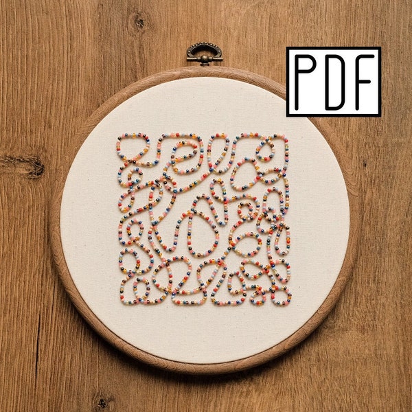 Digital PDF pattern - Love Maze Hand Embroidery Pattern (PDF modern hand embroidery pattern)