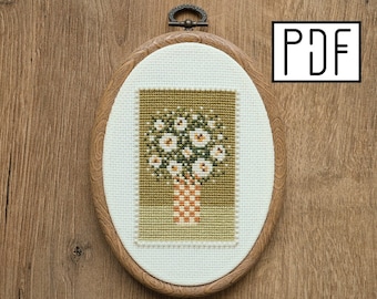Digital PDF - Flower Bouquet Cross Stitch Pattern (Digital Download), beginner friendly design, instant download