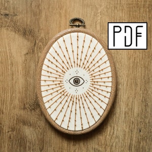 Digital PDF pattern - Starry Eye Hand Embroidery Pattern (PDF modern hand embroidery pattern)