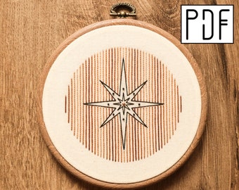 Digital PDF pattern - Gradient Star Hand Embroidery Pattern (PDF hand embroidery pattern)