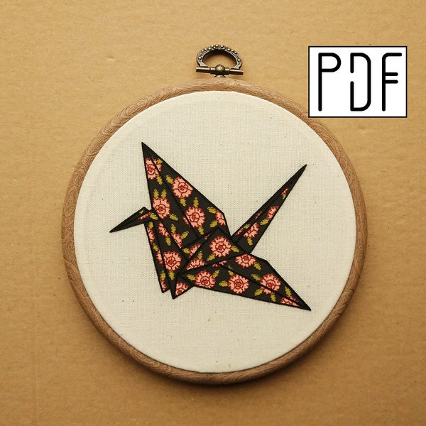 Paper Crane Embroidery Etsy