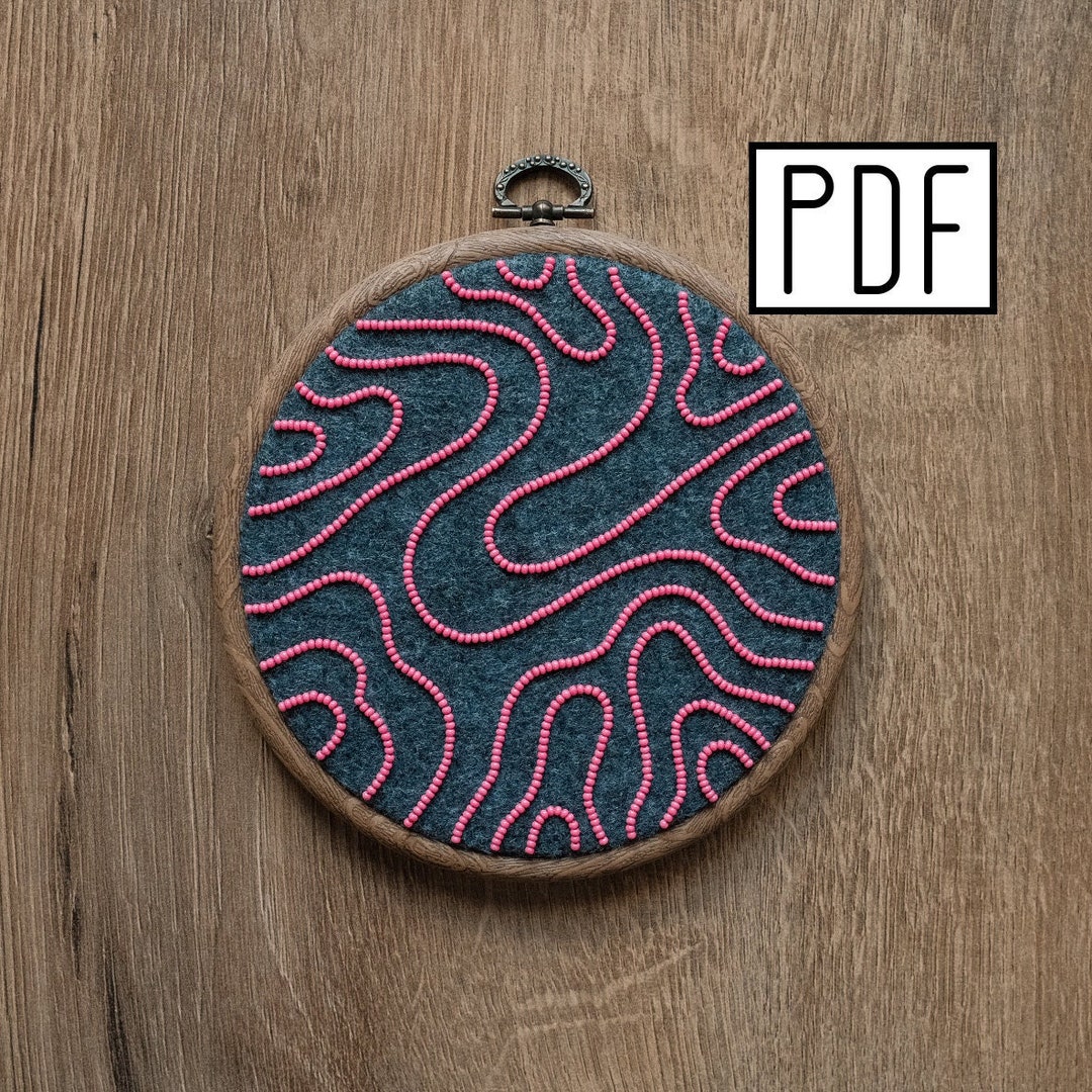 Embroider Abstract Digital PDF - Abstract Lines Hand Embroidery and Beading Pattern ...