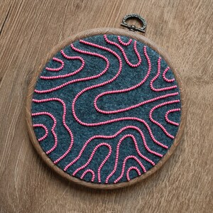 Abstract Line Hand Embroidery Hoop Art: Modern Wall Decor, Minimalist ...