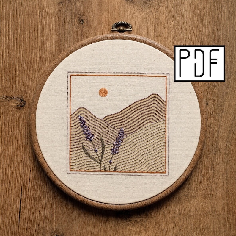 Digital PDF - Lavender Fields Hand Embroidery Pattern (digital Download ...