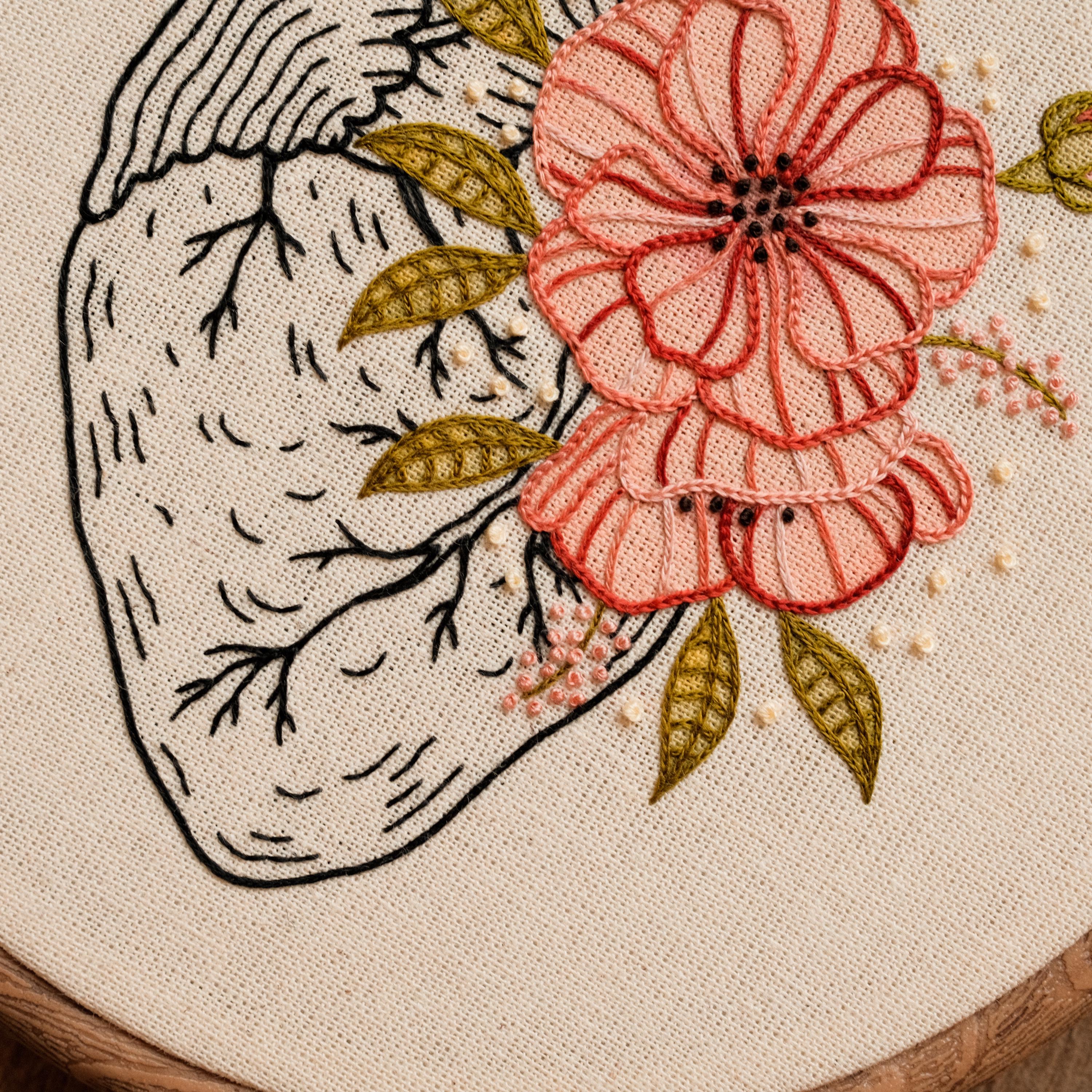 Digital PDF - Flower Human Heart Hand Embroidery Pattern (digital ...