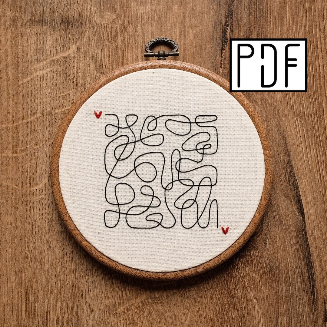 Digital PDF Pattern - Love Maze With a Hidden Word - Love - Hand ...