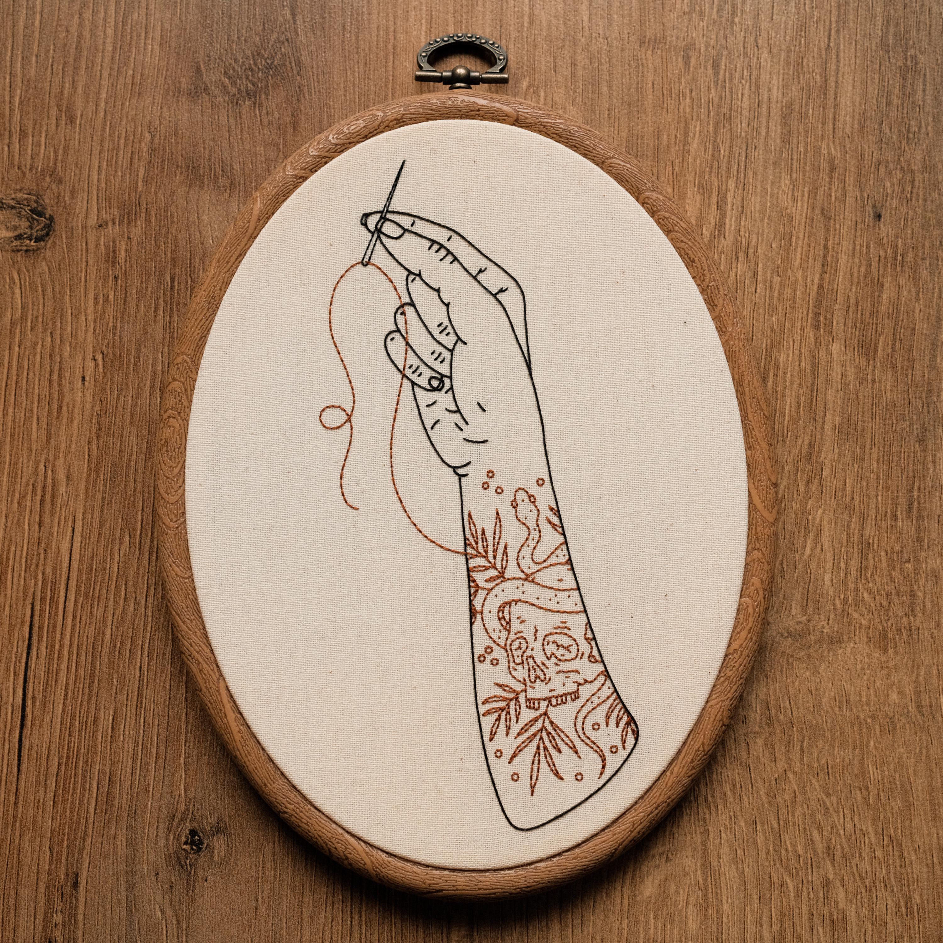 Digital PDF - Tattoo Arm Hand Embroidery Pattern (digital Download ...
