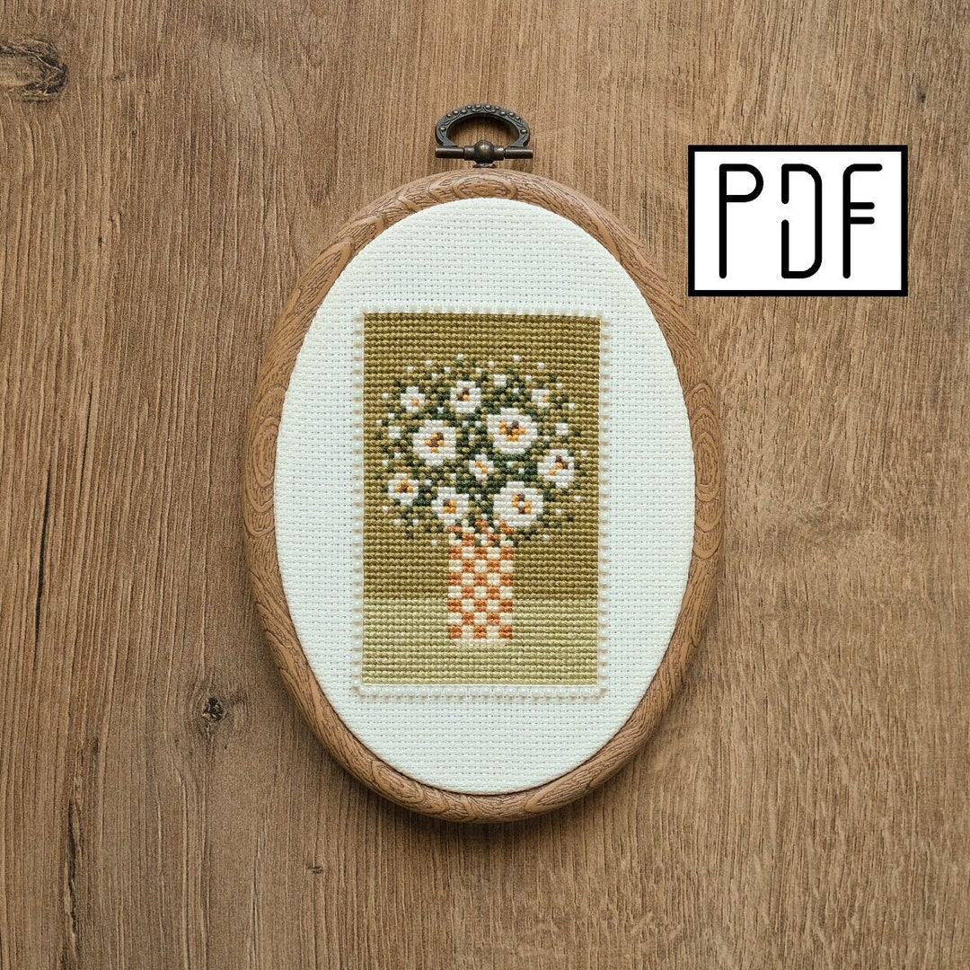 Digital PDF - Flower Bouquet Cross Stitch Pattern (digital Download ...