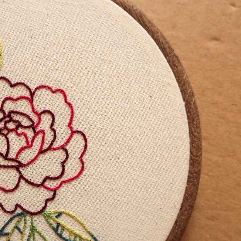 Rose Hand Embroidery Hoop Art: Modern Wall Decor - Etsy