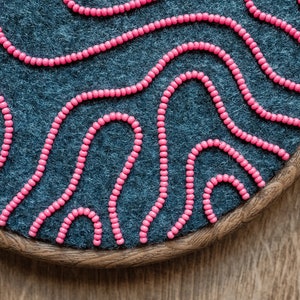 Abstract Line Hand Embroidery Hoop Art: Modern Wall Decor, Minimalist ...