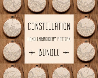 Abstract Constellation Hand Embroidery Pattern BUNDLE (Digital Download) - printable PDF pattern