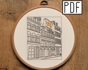 Digital PDF pattern - Architecture Hand Embroidery Pattern (PDF modern hand embroidery pattern)