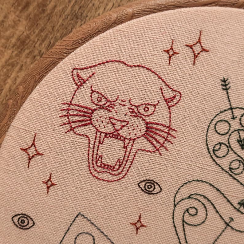 modern hand embroidery wall hanging Tattoo Flash Sheet Hand Embroidery Hoop Art