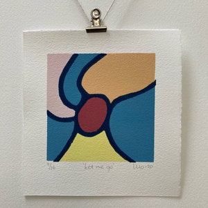 Original Linocut, Abstract Art Print, Small Lino Print, Block Print Art, Modern Wall Art, Contemporary Print, Minimalist Home Decor, Moosart