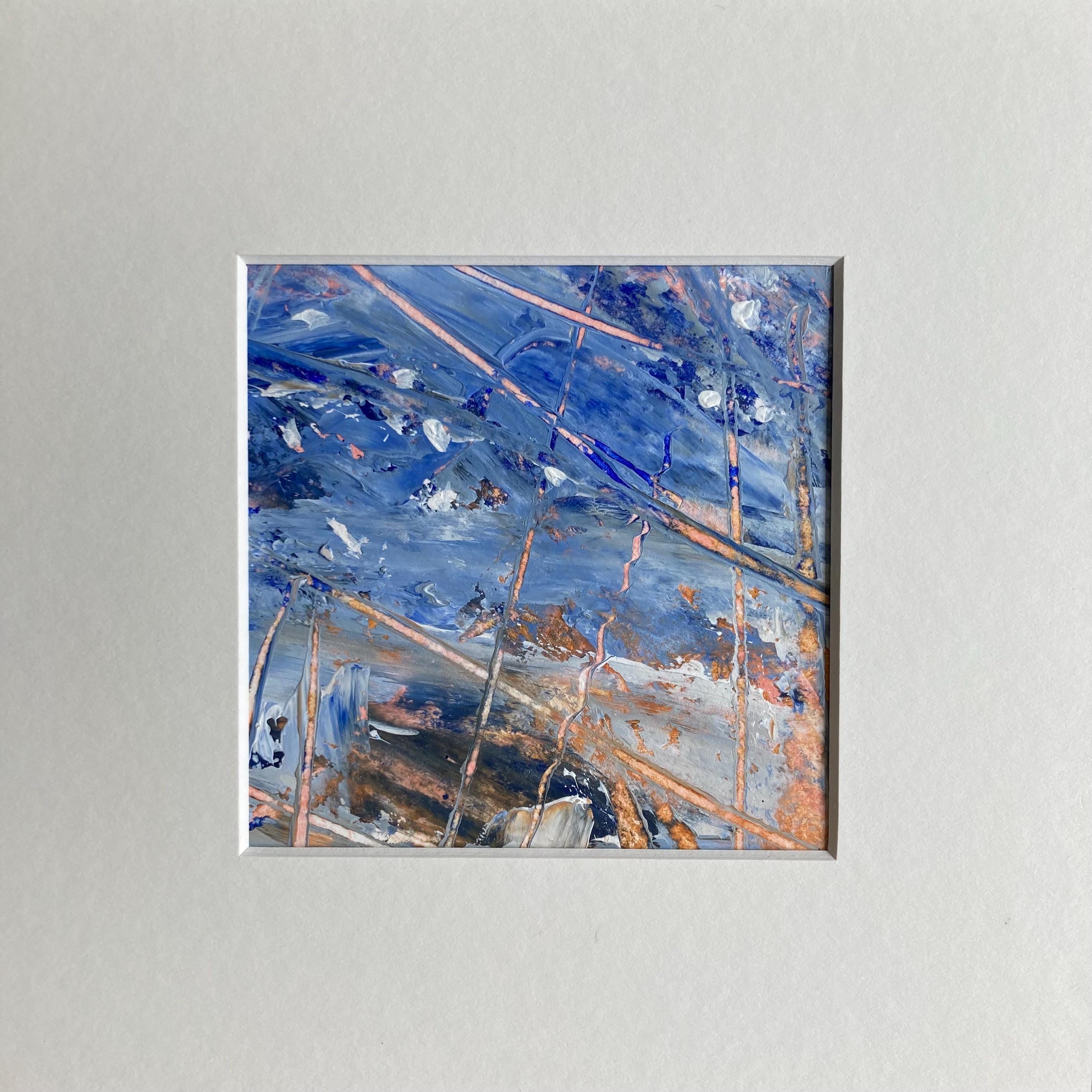 抽象画、マットアート、9 x 9、オリジナルアクリルアート