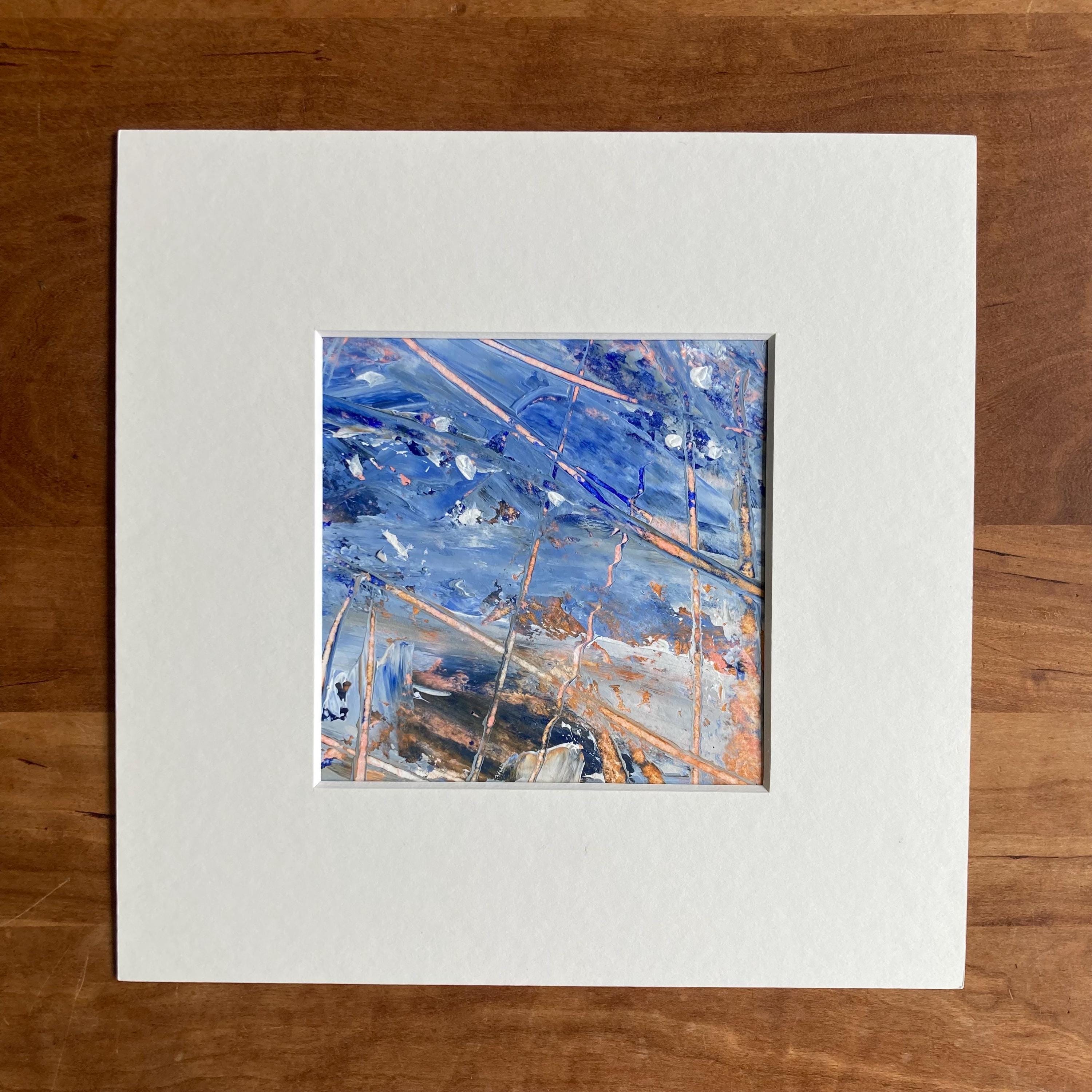 抽象画、マットアート、9 x 9、オリジナルアクリルアート
