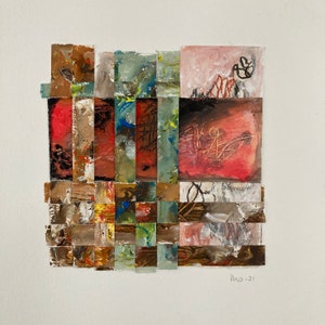 Tecnica mista astratta, Arte contemporanea, Arte murale su carta, Pittura con texture originale, Acrilico acquerello, Opere d'arte intuitive, Arte del soggiorno