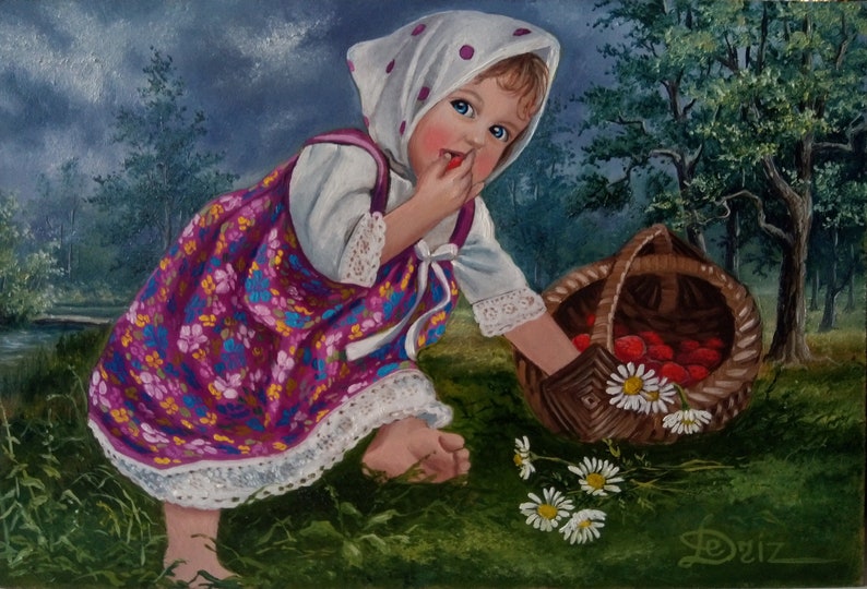 small picture without a frame on a chipboard Oil painting Delicious!