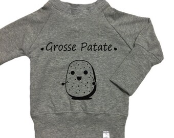 Grow with me top '' Grosse Patate '' UNISEX long sleeve