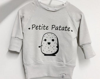 Grow with me top '' Petite Patate '' UNISEX light grey