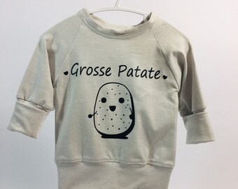 Grow with me top '' Grosse Patate '' UNISEX light grey