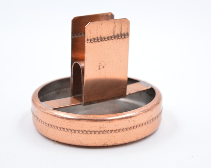 Vintage Copper Ashtray and Matches Holder Vintage Ashtrays Etsy