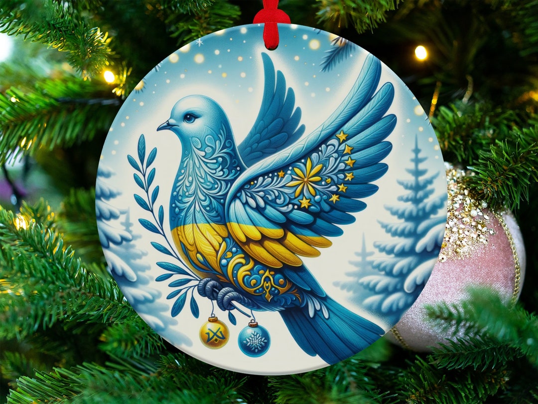 Ukrainian Christmas Ornament, Stand With Ukraine Gifts for Xmas Tree
