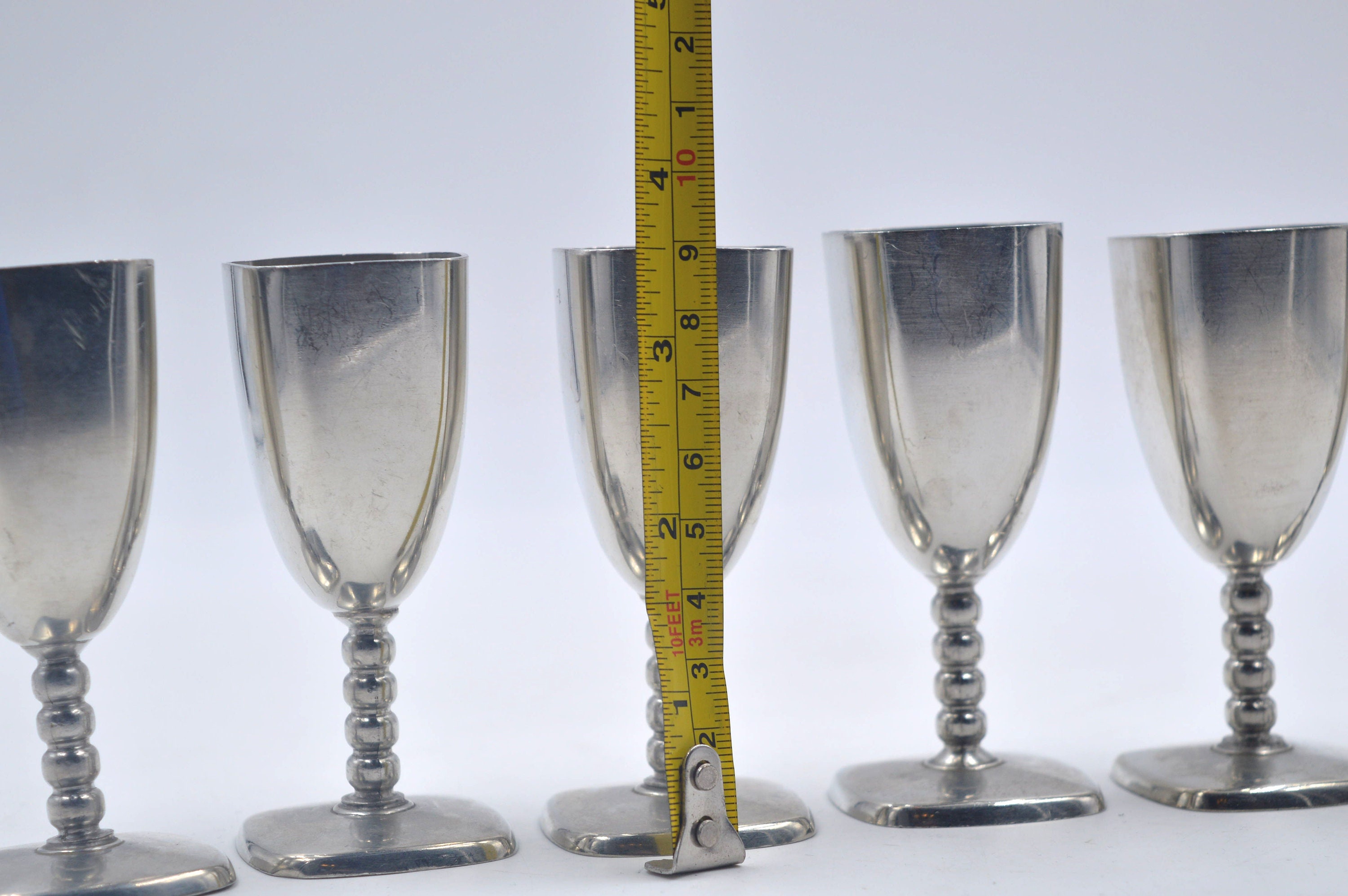 Vintage Set of 6 Antique Shot Glasses From Norway Pewter Etsy